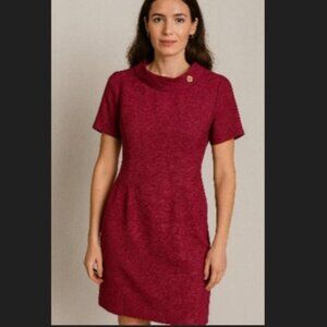 Donna Morgan NWT‎ Fuchsia Rayon Shift Dress 10 Made USA Pink Chic